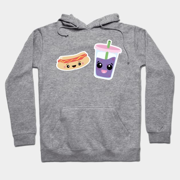 Hot Dog & Boba Bubble Tea Hoodie by nuggetstump